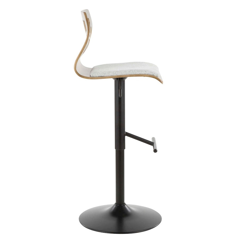 LumiSource Folia Adjustable Barstool, Set/2, Black/Grey