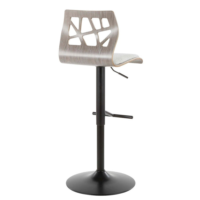 LumiSource Folia Adjustable Barstool, Set/2, Black/Grey