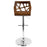 LumiSource Folia Adj Barstool, Set/2, Chrome/Walnut/Black