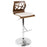 LumiSource Folia Adj Barstool, Set/2, Walnut/Cream/Chrome