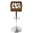 LumiSource Folia Adj Barstool, Set/2, Walnut/Cream/Chrome