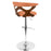 LumiSource Gardenia Adj Barstool, Set/2, CH/WAL/Orange
