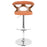 LumiSource Gardenia Adj Barstool, Set/2, CH/WAL/Orange