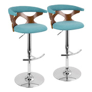 LumiSource Gardenia Adj Barstool, Set/2, CH/WAL/Teal - BS-GARD2-SWVRTWLTL2