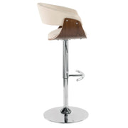 LumiSource Vintage Mod Barstool | Mid-Century Walnut & Cream Fabric | Kitchen & Bar Seating | 17.5 x 23.25 x 42.75 in | Model BS-JY-VMOWL-C