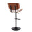 LumiSource Lombardi Adj Barstool, Set/2, Black/Cream/Walnut
