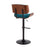 LumiSource Lombardi Adj Barstool, Set/2, Black/Teal/Walnut