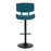 LumiSource Lombardi Adj Barstool, Set/2, Black/Teal/Walnut