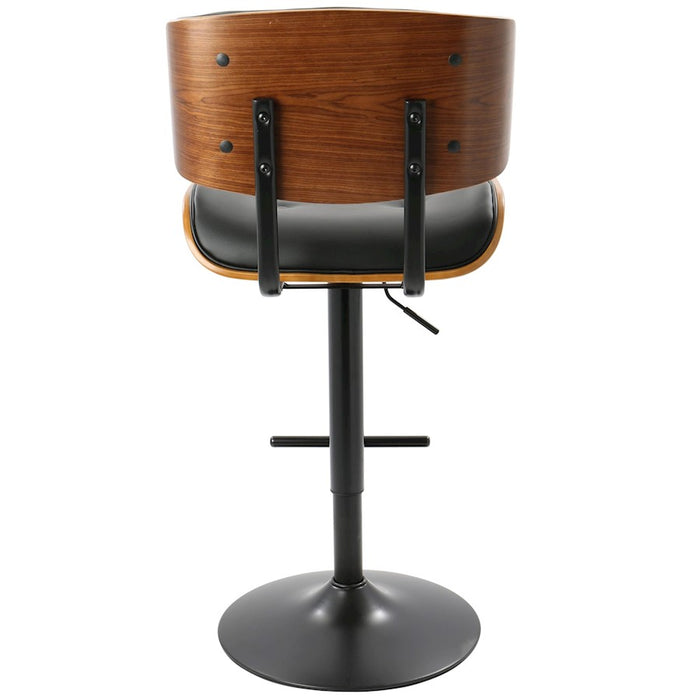 LumiSource Lombardi Adjustable Barstool, Set/2, Black/Walnut