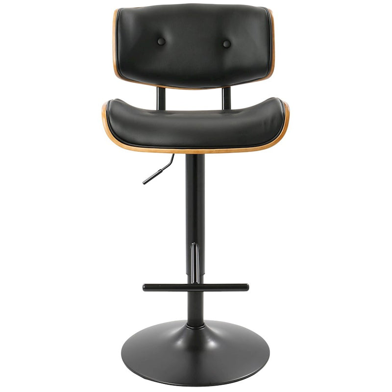 LumiSource Lombardi Adjustable Barstool, Set/2, Black/Walnut