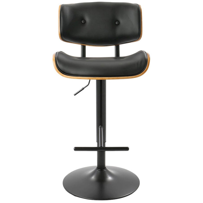 LumiSource Lombardi Adjustable Barstool, Set/2, Black/Walnut