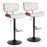 LumiSource Lombardi Adj Barstool, Set/2, Black/Walnut/Cream - BS-LMB2-SWVTWLCR2