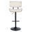 LumiSource Lombardi Adj Barstool, Set/2, Black/Walnut/Cream
