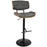 LumiSource Lombardi Adj Barstool, Set/2, Black/Walnut/Grey