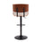 LumiSource Lombardi Barstool, Black/Cream Noise Fabric/Walnut Wood