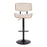 LumiSource Lombardi Barstool, Black/Cream Noise Fabric/Walnut Wood