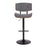 LumiSource Lombardi Barstool, Black/Grey Noise Fabric/Walnut Wood