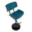 LumiSource Lombardi Barstool, Black/Teal Noise Fabric/Walnut Wood