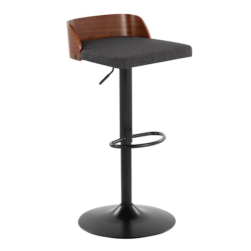 LumiSource Maya Barstool, Set of 2, Black/Walnut/Charcoal