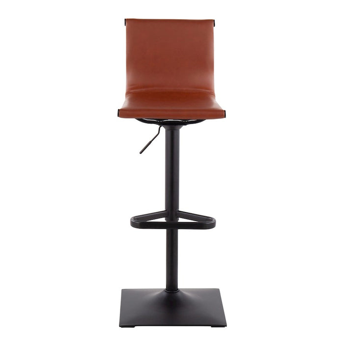 LumiSource Mirage Barstool in Black Steel/Camel PU
