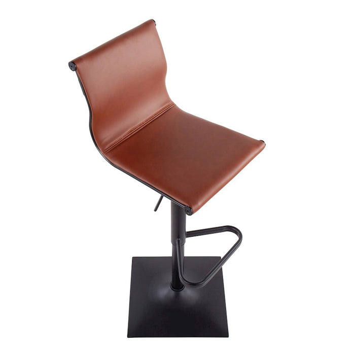 LumiSource Mirage Barstool in Black Steel/Camel PU