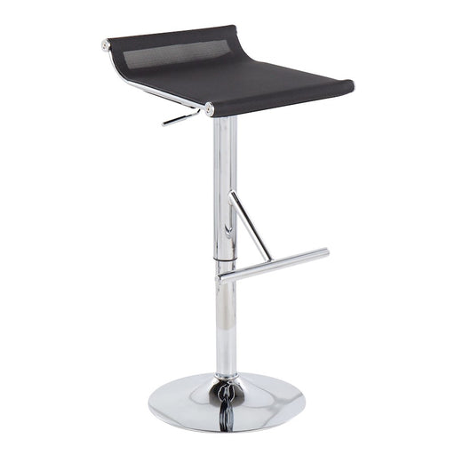 LumiSource Mirage Ale Bar Stool in Chrome/Black Mesh - BS-MIRALEBK