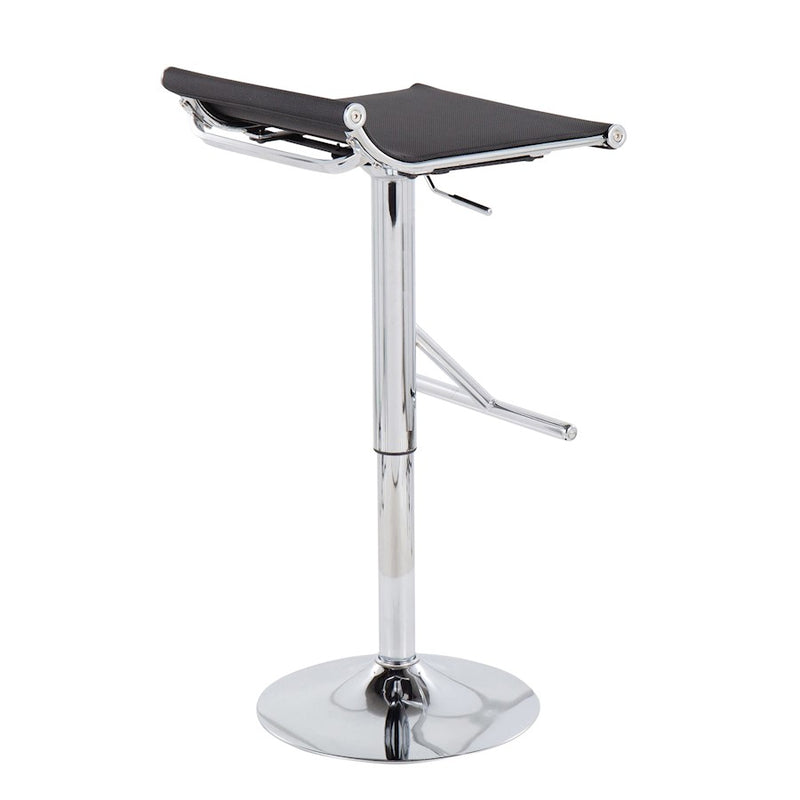 LumiSource Mirage Ale Bar Stool in Chrome/Black Mesh