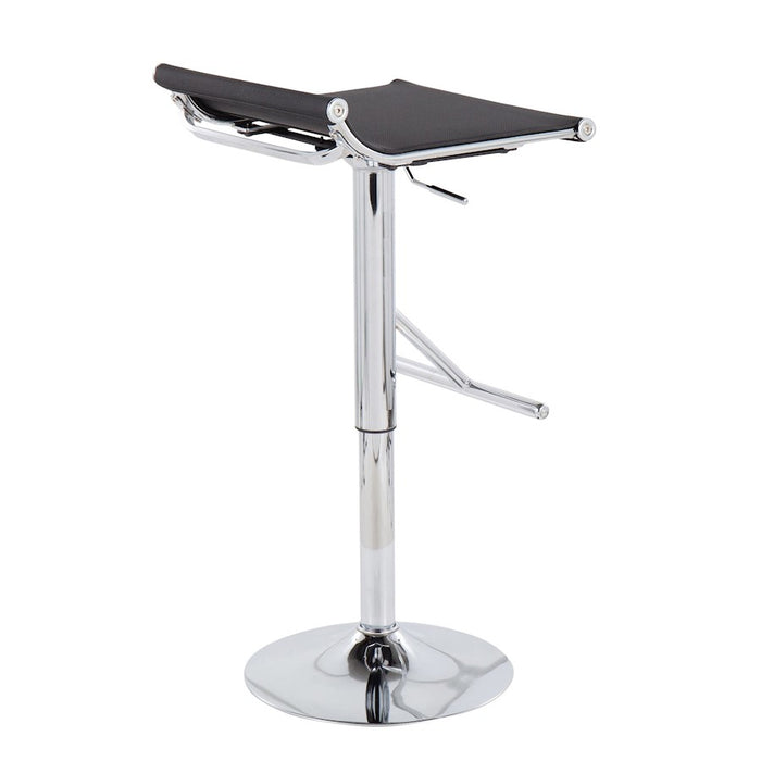 LumiSource Mirage Ale Bar Stool in Chrome/Black Mesh