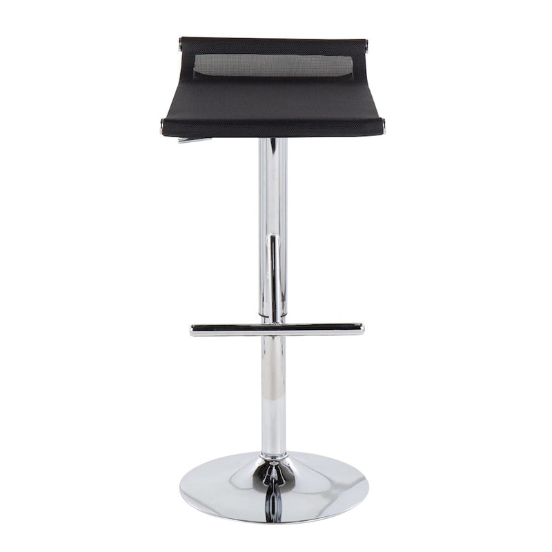 LumiSource Mirage Ale Bar Stool in Chrome/Black Mesh