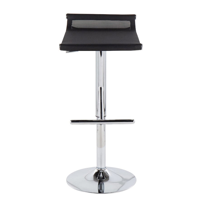 LumiSource Mirage Ale Bar Stool in Chrome/Black Mesh