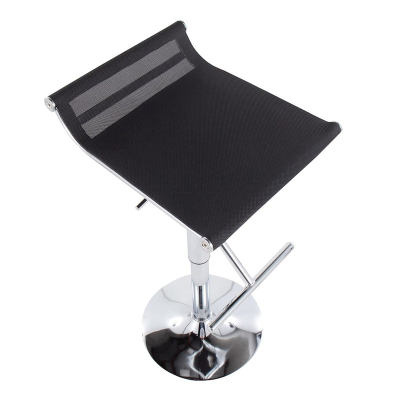 LumiSource Mirage Ale Bar Stool in Chrome/Black Mesh
