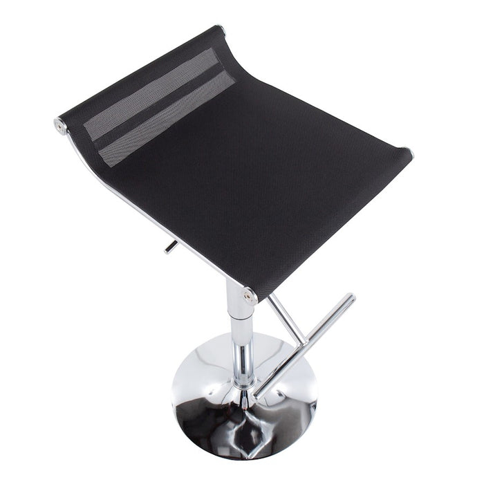 LumiSource Mirage Ale Bar Stool in Chrome/Black Mesh