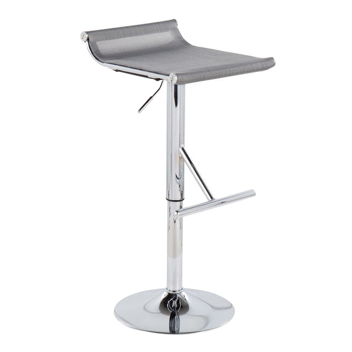 LumiSource Mirage Ale Bar Stool in Chrome/Silver Mesh - BS-MIRALESV
