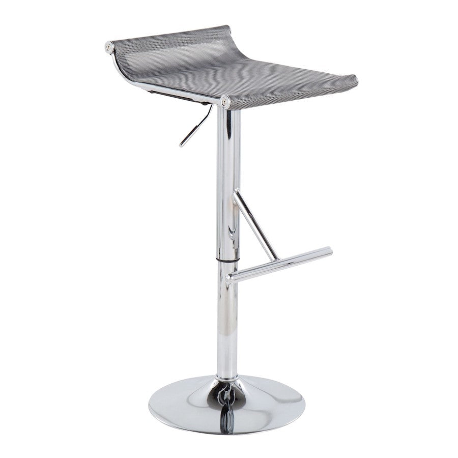 LumiSource Mirage Ale Bar Stool in Chrome/Silver Mesh - BS-MIRALESV