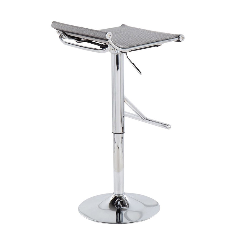 LumiSource Mirage Ale Bar Stool in Chrome/Silver Mesh