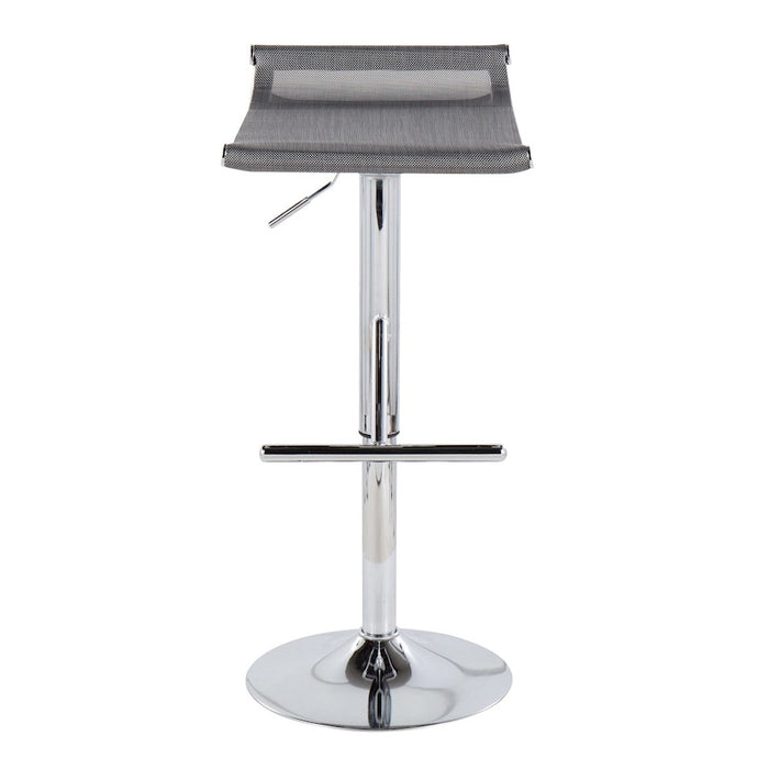 LumiSource Mirage Ale Bar Stool in Chrome/Silver Mesh