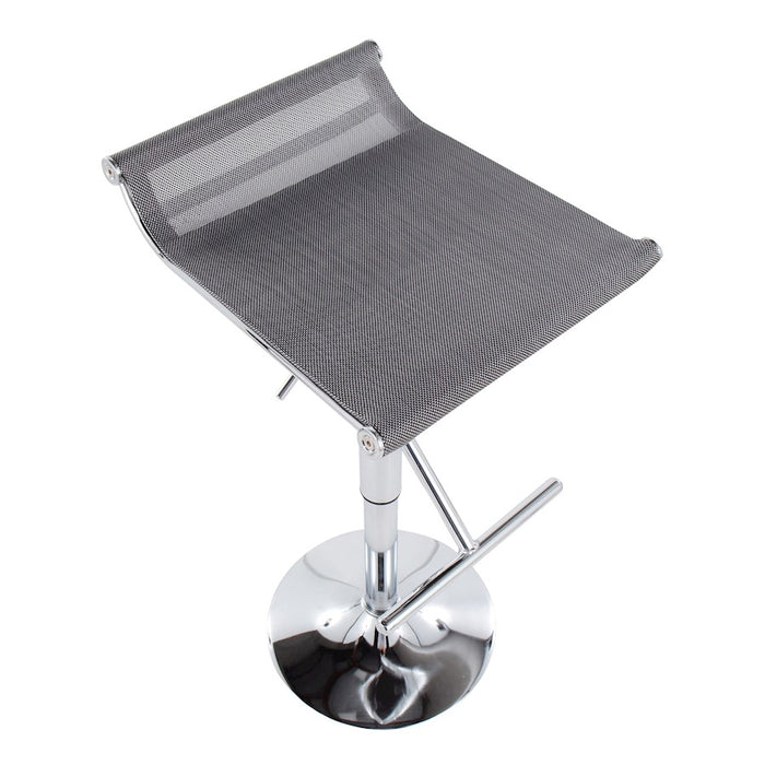 LumiSource Mirage Ale Bar Stool in Chrome/Silver Mesh