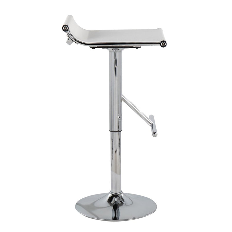 LumiSource Mirage Ale Bar Stool | Chrome and White Mesh | Kitchen Island & Bar Seating | 18 x 16 x 26 in, Adjustable Height | Model BS-MIRALEW