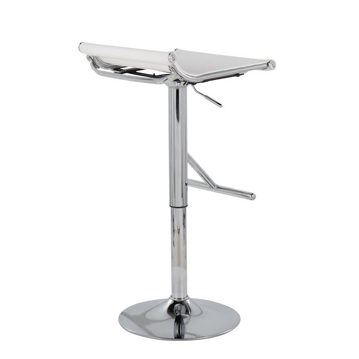 LumiSource Mirage Ale Bar Stool in Chrome/White Mesh