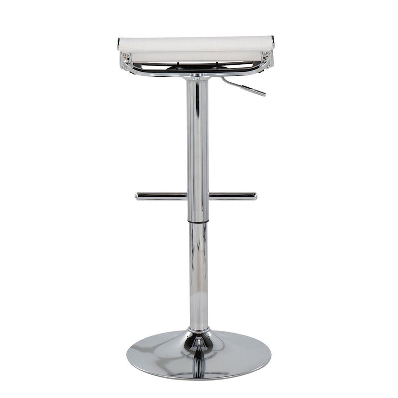 LumiSource Mirage Ale Bar Stool | Chrome and White Mesh | Kitchen Island & Bar Seating | 18 x 16 x 26 in, Adjustable Height | Model BS-MIRALEW
