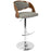 LumiSource Pino Adj Barstool, Set/2, Chrome/Walnut/Grey
