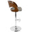 LumiSource Pino Adj Barstool, Set/2, Chrome/Walnut/Grey