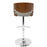 LumiSource Pino Adj Barstool, Set/2, Chrome/Walnut/Grey