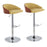 LumiSource Shiraz Adj Barstool, Set/2, Chrome/Walnut/Green - BS-SHRZ2-SWVRTWLGN2