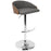 LumiSource Shiraz Adj Barstool, Set/2, Chrome/Walnut/Grey