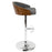LumiSource Shiraz Adj Barstool, Set/2, Chrome/Walnut/Grey