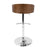 LumiSource Shiraz Adj Barstool, Set/2, Chrome/Walnut/Grey