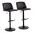 LumiSource Toriano Adjustable Bar Stool, Set of 2, Black- BS-TORIANOPU-RT2BKBK2