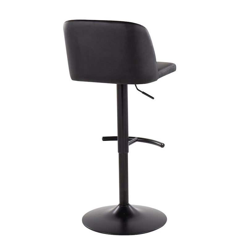 LumiSource Toriano Adjustable Bar Stool, Set of 2, Black- BS-TORIANOPU-RT2BKBK2