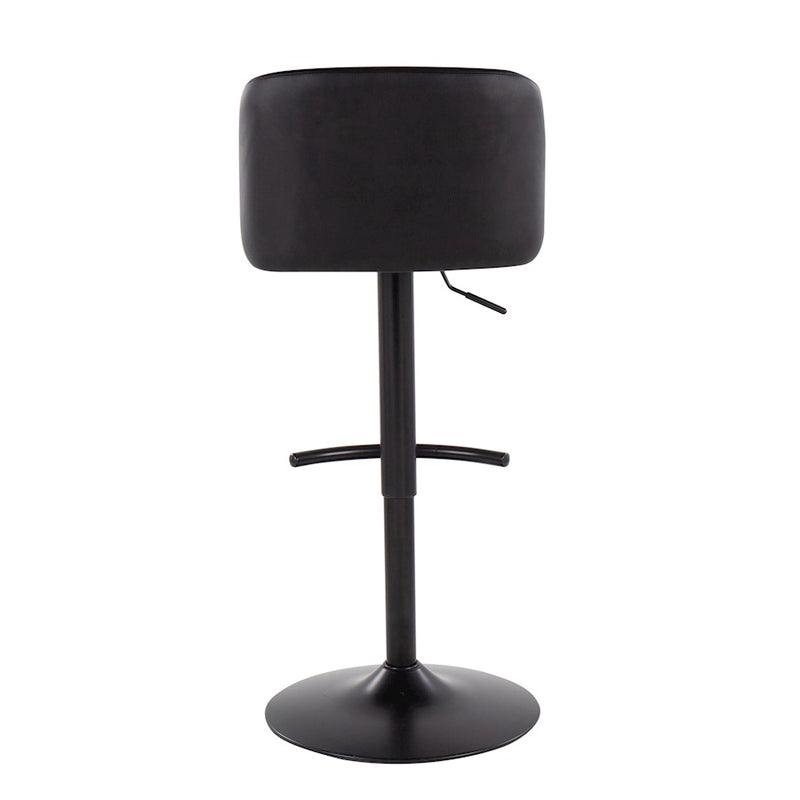 LumiSource Toriano Adjustable Bar Stool, Set of 2, Black- BS-TORIANOPU-RT2BKBK2